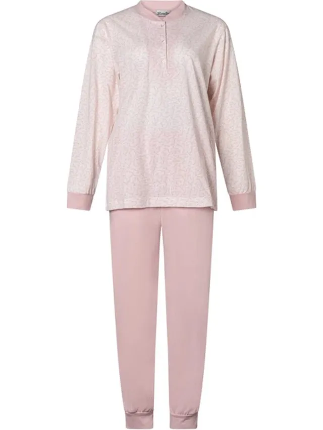 Lunatex dames pyjama 124173 - 100% katoen - roze rose