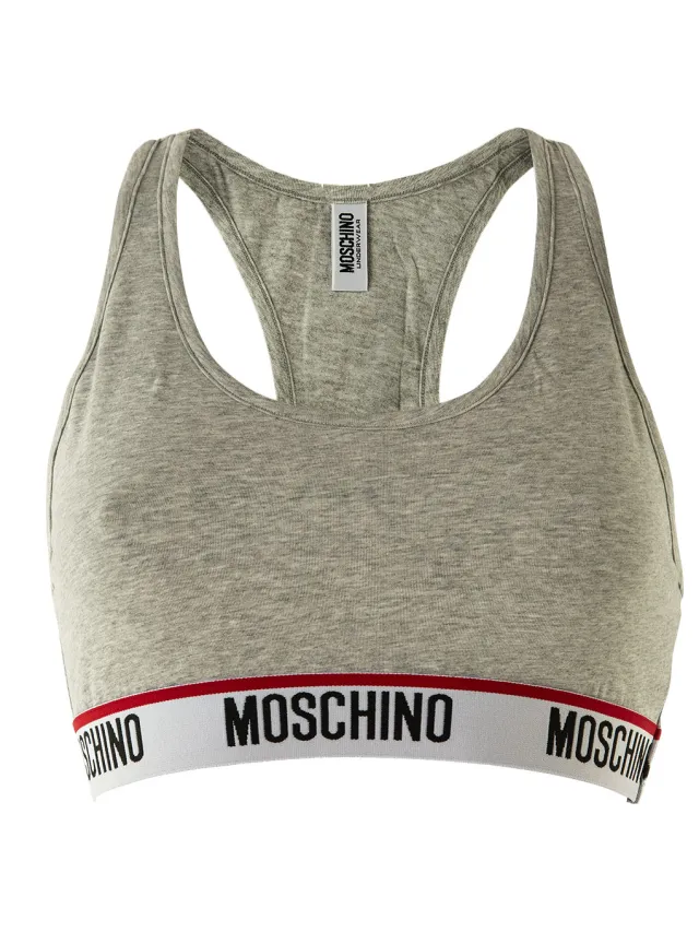 Moschino Bustier Racerback Stretchen Katoen Grijs