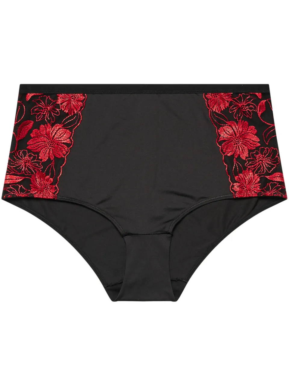 Yours Zwarte En Rode Slips Met Volledige Dekking En Geborduurde Bloemen-52, foto 2