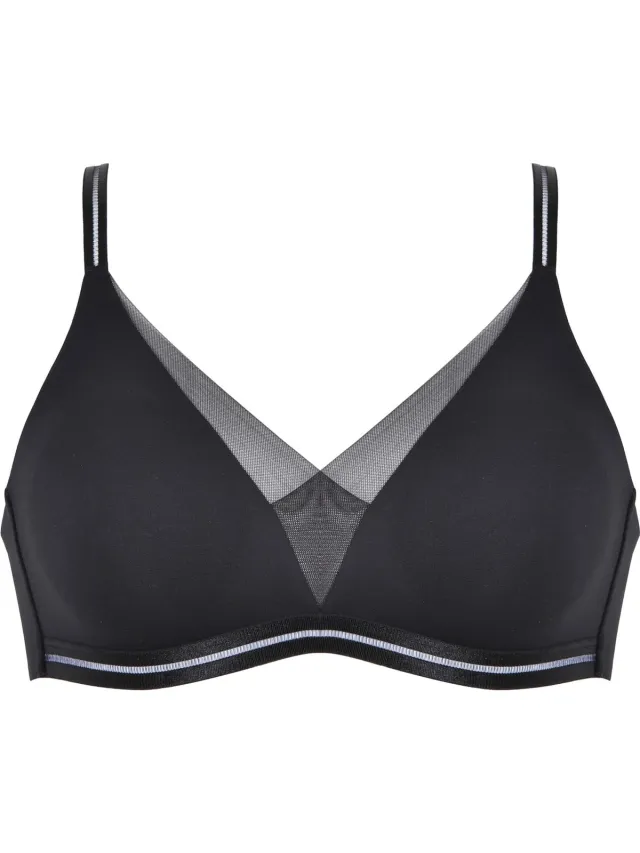 Naturana Soft bh met mesh detail - 5658 - Zwart
