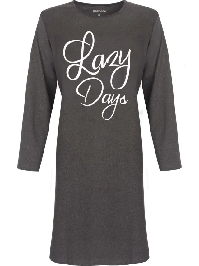 Temptation TPNGD2202A Temptation dames bigshirt Donker Grijs. - Maten: