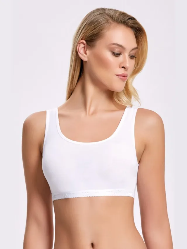 ilke BH Zonder Beugel en Zonder Pads - Comfortabel Stretch Katoen - Wit
