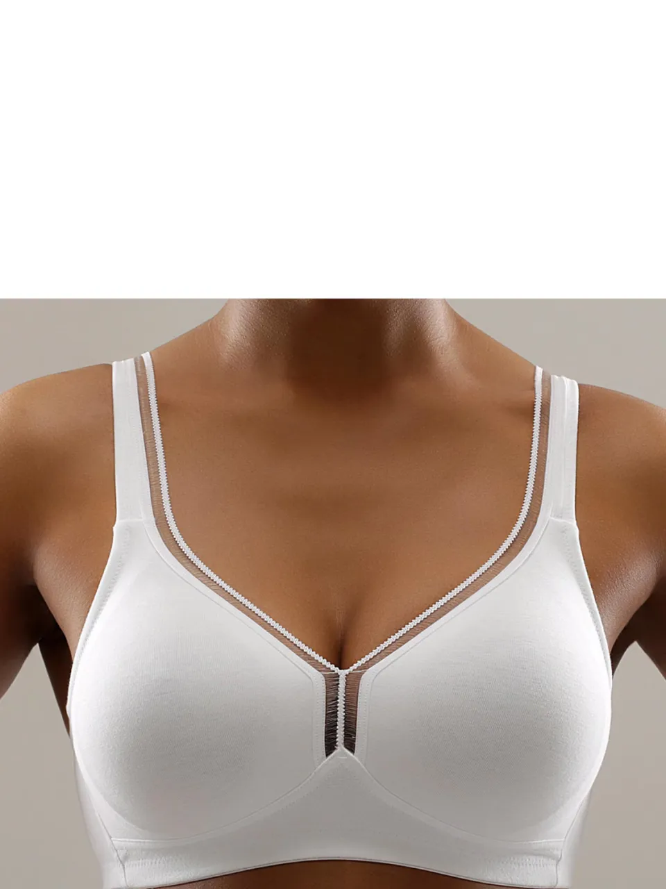 T-shirtbeha zonder beugel mint en wit mint+wit