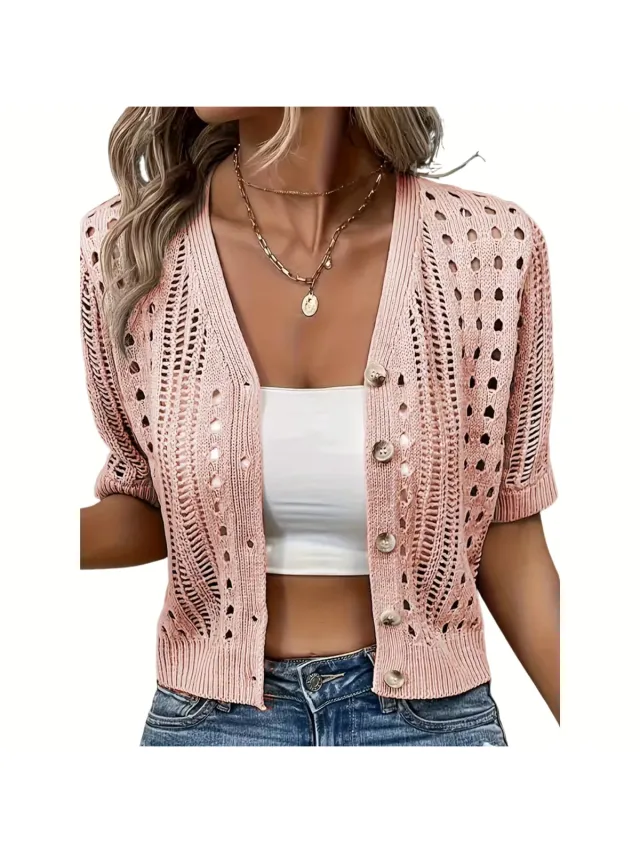 Currero Topje Dames - Top Kleding - Shirt - Blouse - Kort - Volwassen - Bleek rozeachtig
