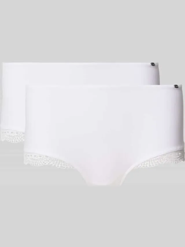 SKINY Broek met gehaakt kant, model 'Classic Cotton' Wit