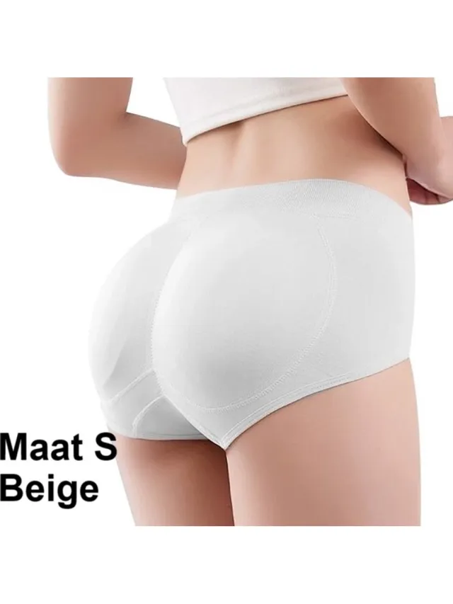 Superdealer Slip Met Vulling I Corrigerende Slip I Ondergoed Body Shaper I Billen Liften I Billen Lifter I Maat S I Beige Grijs