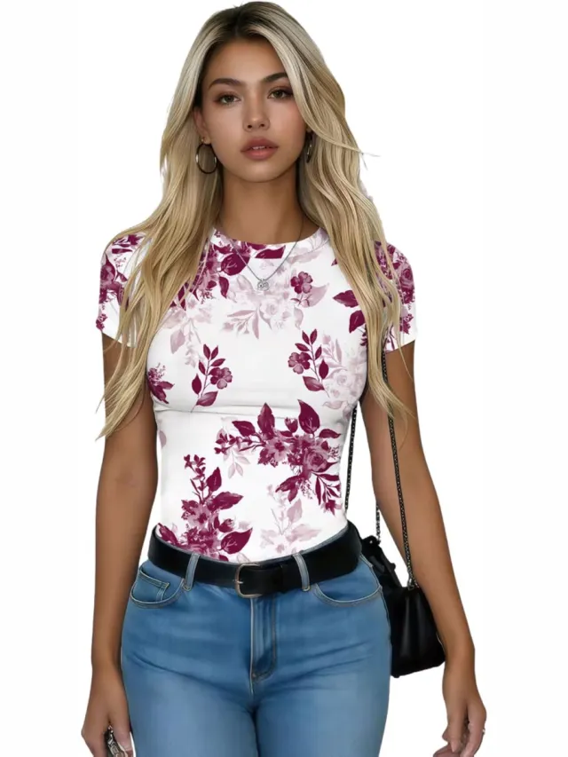 Currero Topje Dames - Top Kleding - Shirt - Blouse - Kort - Volwassen - Rood