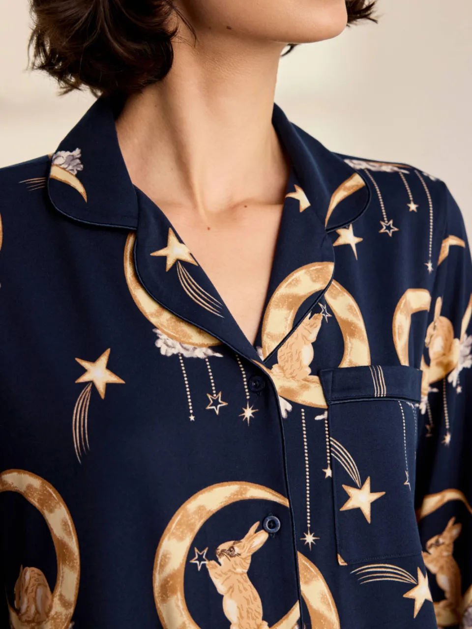Chelsea Peers pyjama donkerblauw donkerblauw/okergeel, foto 7