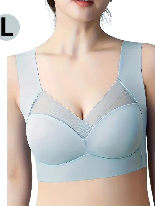 Bovista BH Zonder Beugel - Zonder Bandjes - Push-up Bh's - Comfort Bh - Lichtblauw