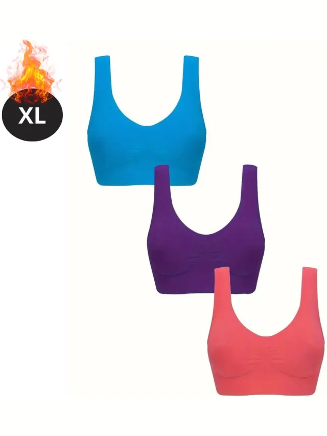 Bovista BH Set Zonder Beugel - Zonder Bandjes - Push-up Bh's - Comfort Beha - Comfortabel - Sterk - Dames - 3 Pack - Gemengd 8