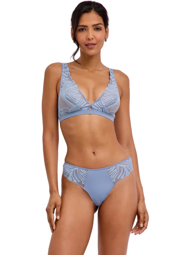Falke Delicate Touch Triangle met kant functioneel materiaal beha dames blauw