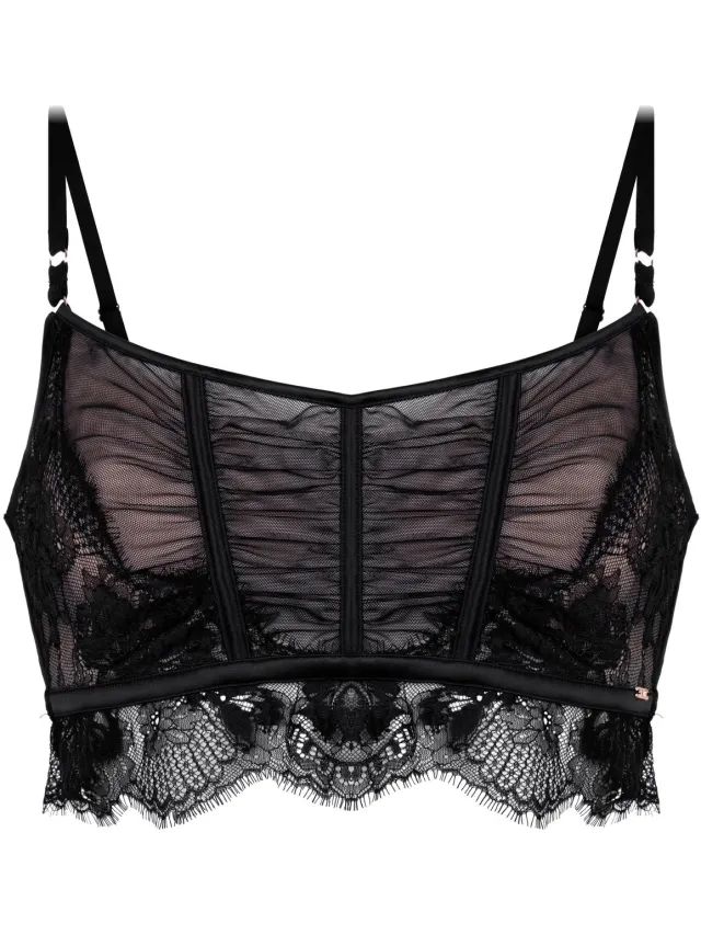 Hunkemöller Dames Lingerie Niet-voorgevormde longline beugel bh Cynthia - Zwart
