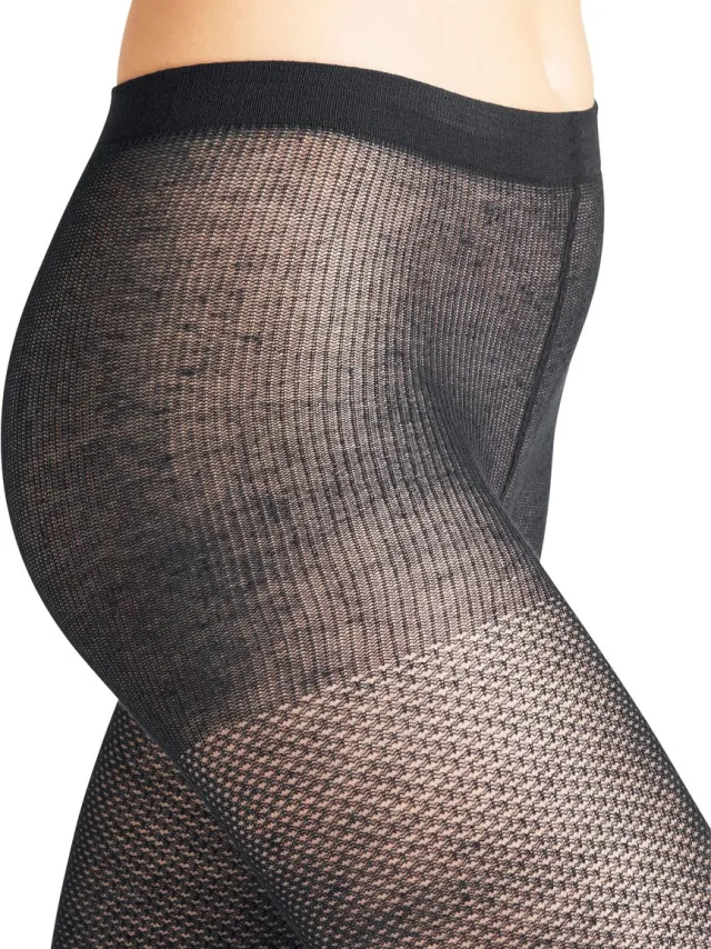 Falke Crisp Haze gedessineerd katoen 50 DEN panty dames zwart-L