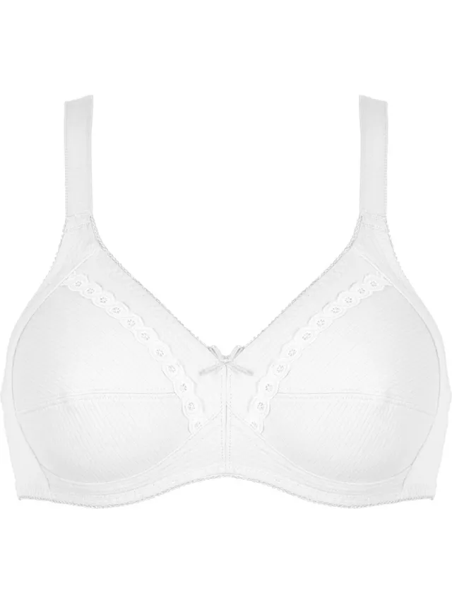 Naturana 100% katoenen soft BH zonder beugels maat 75F wit