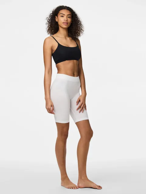 Pieces Dames shorts pclondon onderbroek lange pijp 2-pack Wit