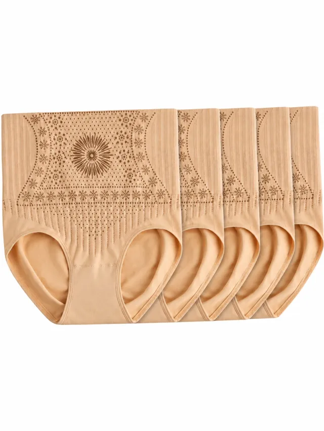 oROMI Guilly Ondergoed Dames Corrigeren - High Fit Pro Ondergoed Guilly - Highfitpro Ondergoed Dames - Highfitpro Corrigerende Onderbroek - SET van 5 - Bodyschaper - Shapewear beige