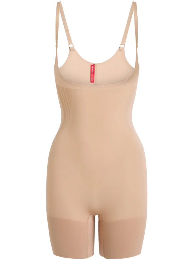 SPANX SPANXsculpt™ GoFigure seamless sterk corrigerende bodysuit Open Bust Mid Thigh lichtbeige, foto 2