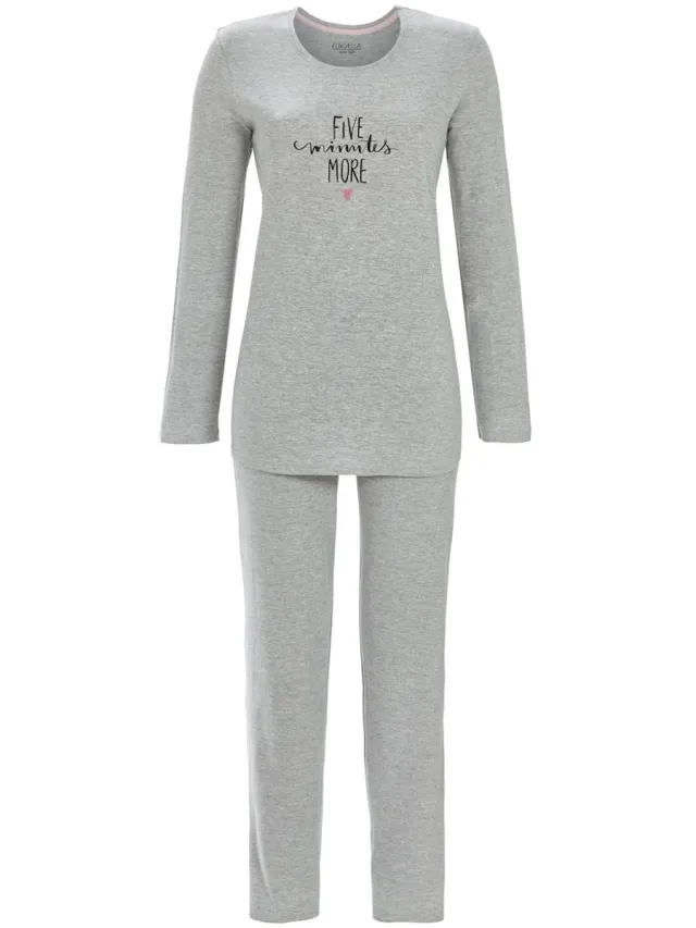 Ringella Grijze melange pyjama Ringella - Grijs - Maat - 38