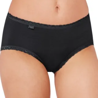 Sloggi 24 7 Cotton Lace Midi Briefs zwart Zwart,Wit