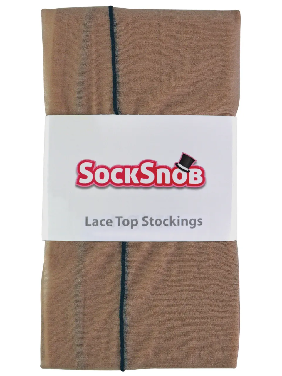Sock Snob Hoog getailleerde doorschijnende panty voor dames glanzend - Naakt / Zwart, foto 2