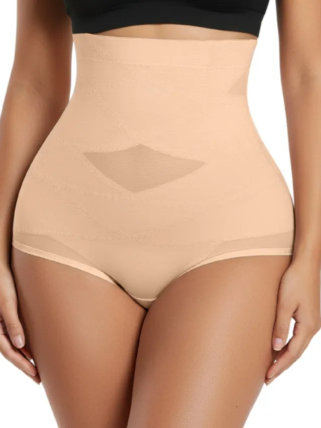 Shapetape Body Shaper Slip - Beige - Shaping Slip - Corrigerend Broekje - Shapewear Dames - Corrigerend Ondergoed - Afslankbroek - Corrigerende High Waist Slip - Shapewear Buik - Waist Trainer - Bodyshaper Dames Beige - Slip