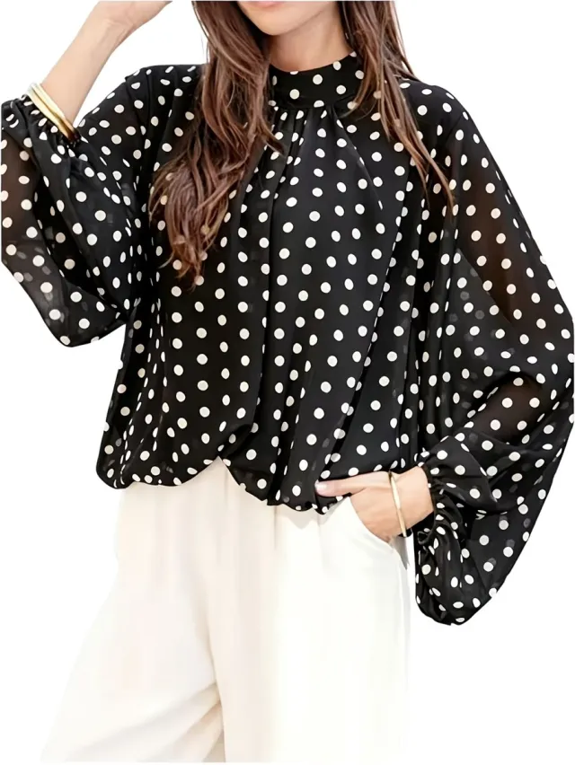 Currero Topje Dames Polkadots - Mouwloze Top - Singlet - Kleding - Shirt - Blouse - Kort - Volwassen - Zwart