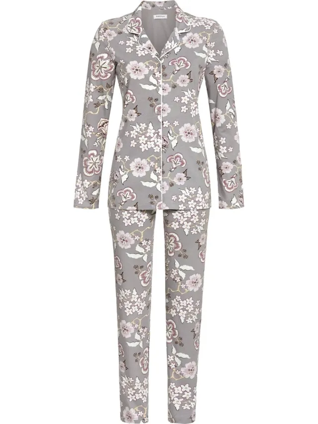 Ringella Winterflowers – Pyjama - 3511230 - Pepper - 46 Grijs