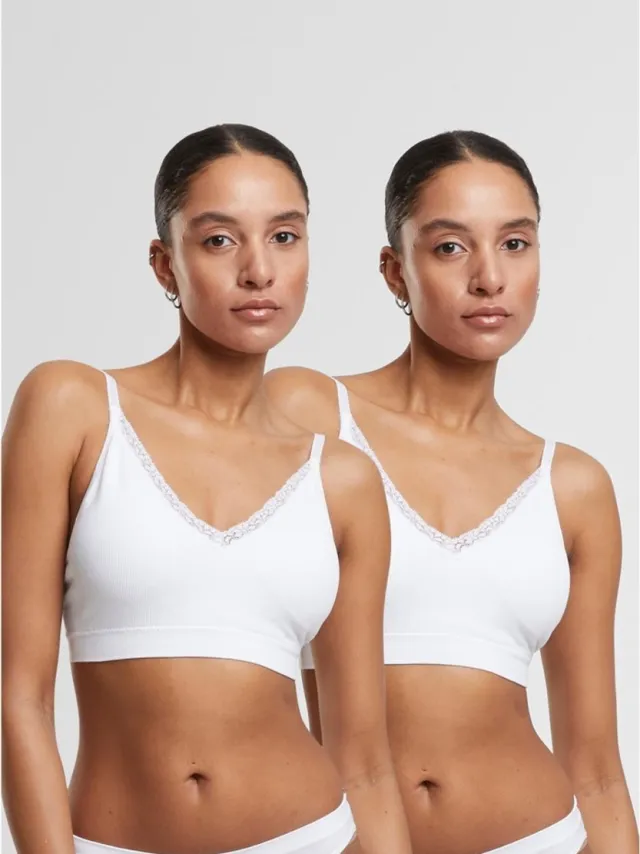 Urban Classics Padded Rip 2-Pack BH - XL - Wit/Wit