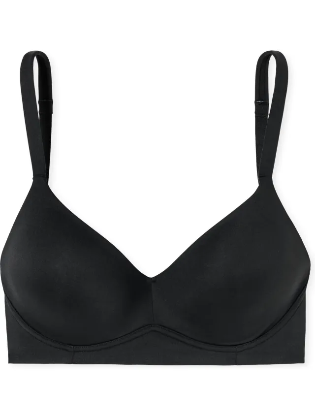 Schiesser Soft BH Unique Micro - beugelloosse BH met cups - Dames Beha zwart