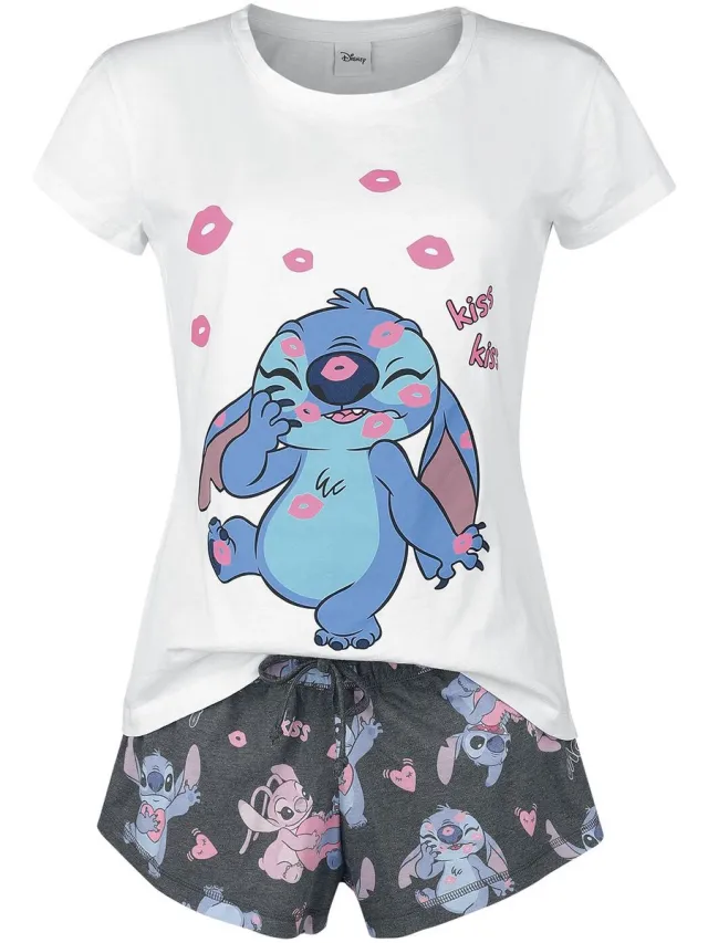 Disney Lilo & Stitch Kiss kiss Pyjama meerkleurig Katoen multicolor