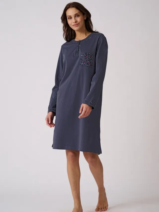 Damart Slipdress mesh jersey, lengte 95 cm - Dames - Blauw - 54-56 (XXL)