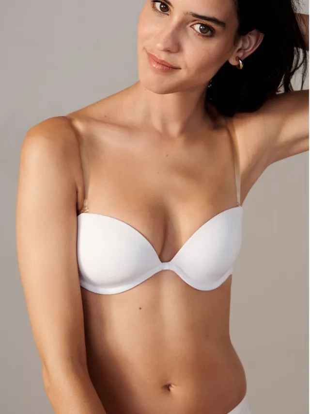 Next Dames - Gladmakende strapless en multiway A-E beha met doorzichtige achterkant - Wit White