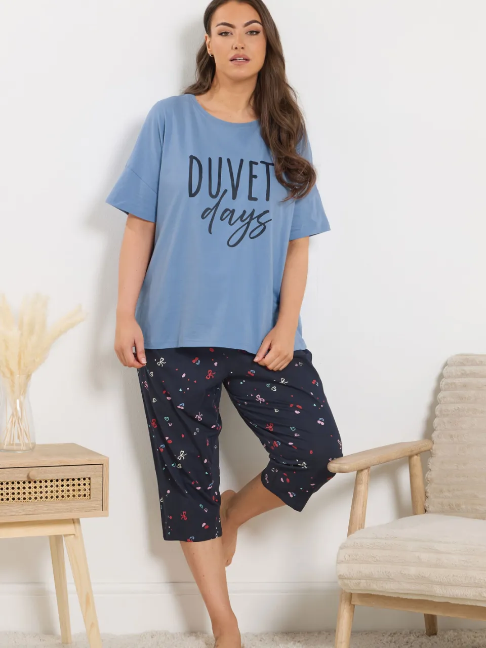 Yours Blauw 'Duvet Days' Slaapshirt-64, foto 3