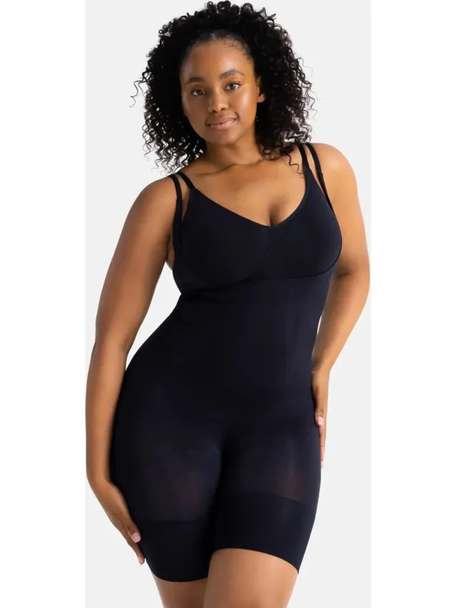 Dorina Absolute Sculpt Bodysuit - Corrigerende Body - Met pijpjes - Naadloos - Verstelbare bandjes - M - Zwart
