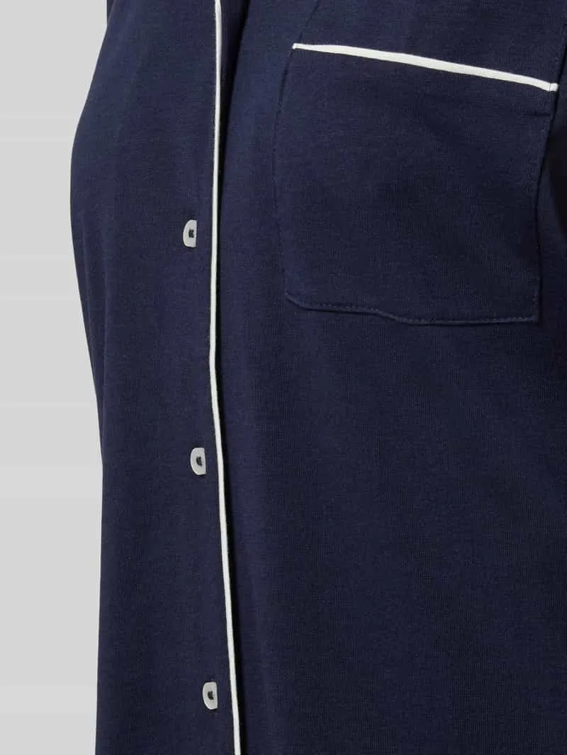 Christian Berg Woman regular fit pyjamabovendeel met borstzak donkerblauw, foto 2