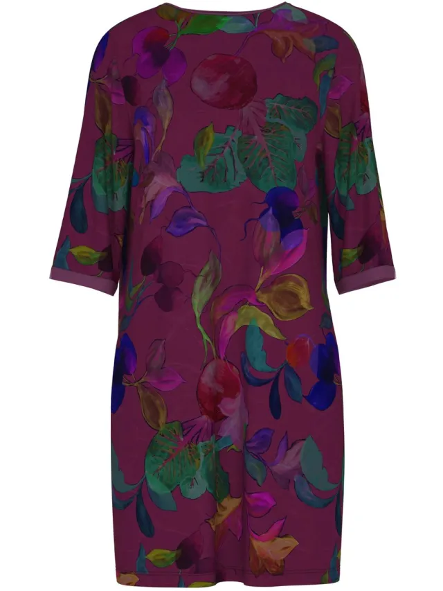 Mey Damen Slaapshirt Serie Cosmic Garden Crushed Berry