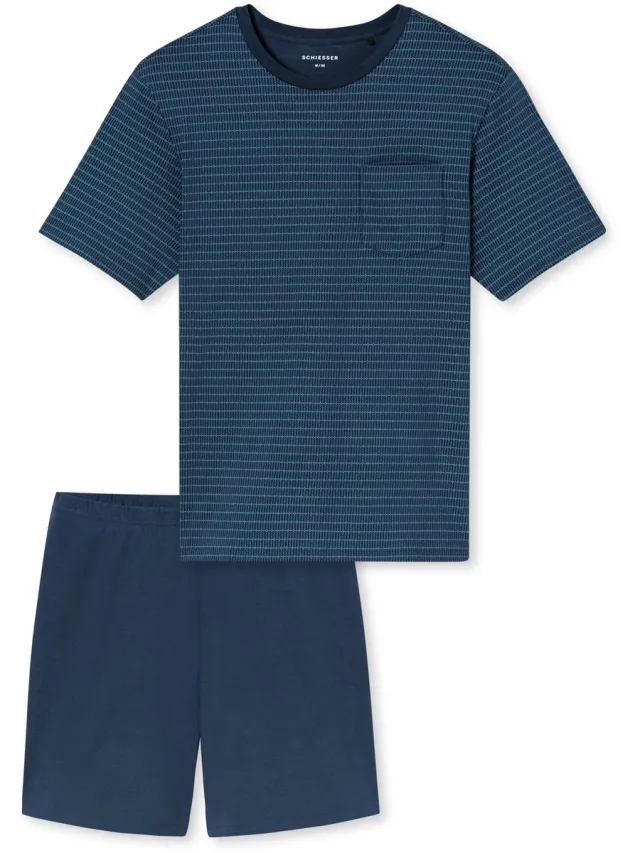 Schiesser Pyjama kort - Heren - Pyjamas deep blue