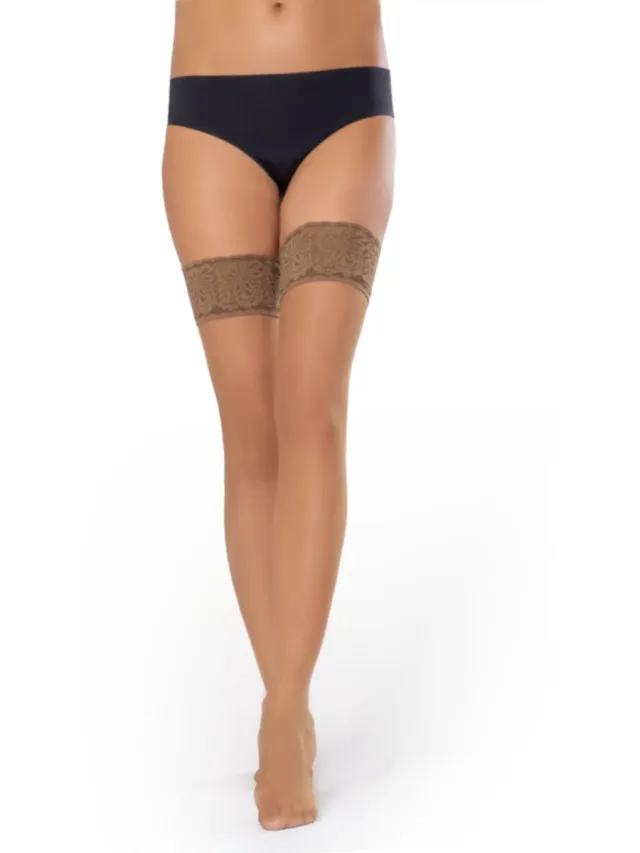 Caresse stay-up sheer elegance 20 bronze