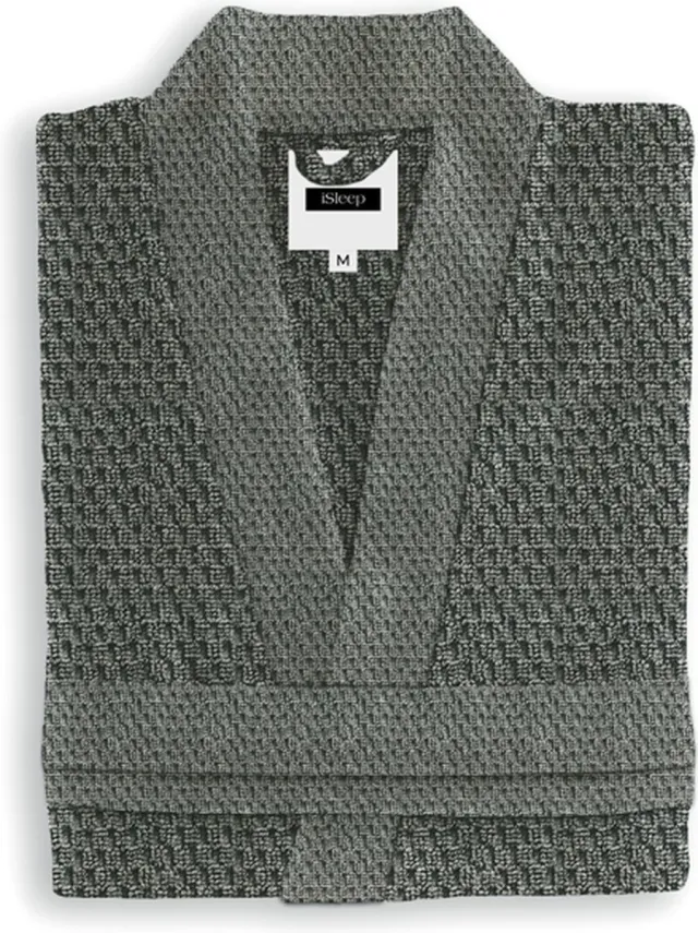 iSleep Badjas Grant - 100% Katoen - Unisex - Classic Anthracite