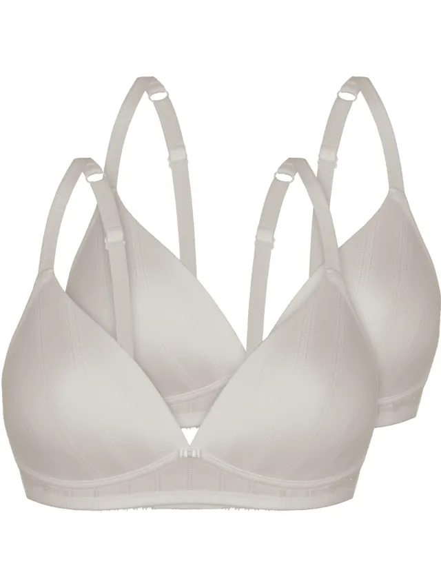Sassa 2-pack Zachte bh Inzetstuk Natural Stripe ivoor
