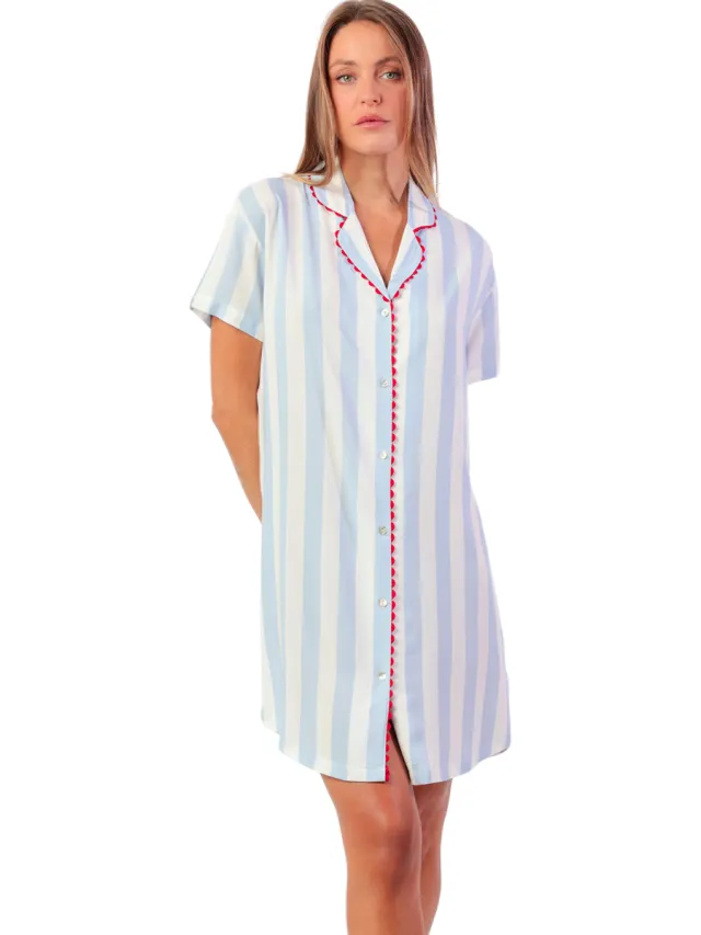 Admas Light Stripes nachthemd blauw