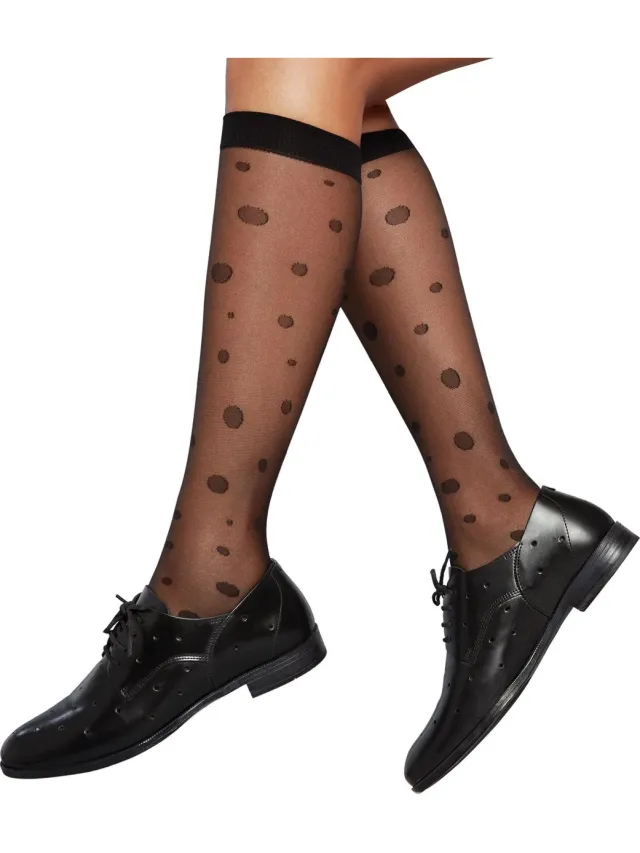 Penti Puan Dames Kniekousen | Pantykousen | Pantykousjes 20 Denier - ZWART - Maat One size