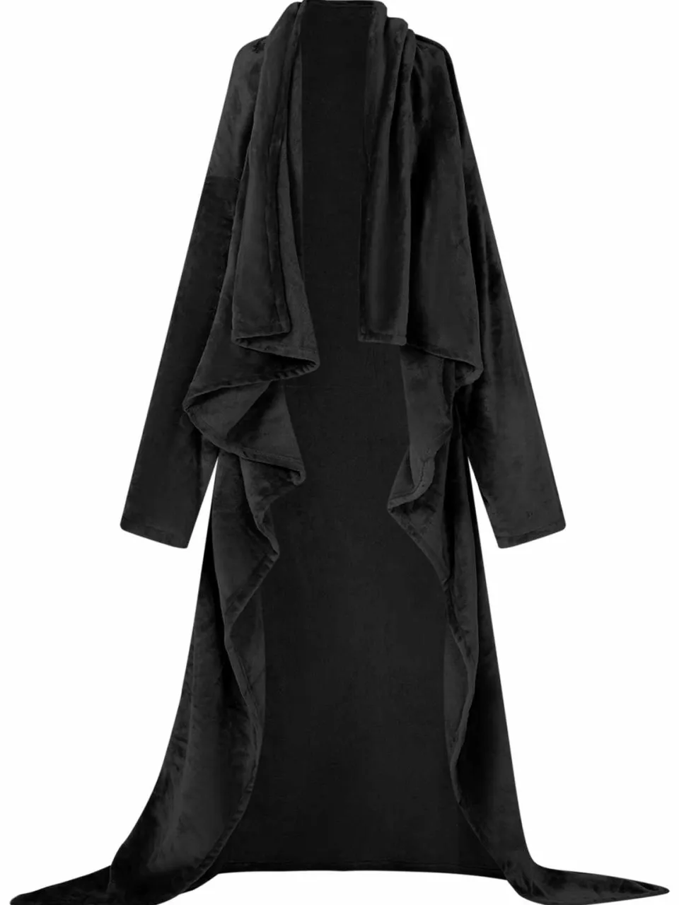 vidaXL Deken hoodie Zwart F Flanel