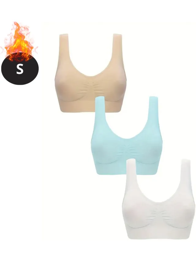 Bovista BH Set Zonder Beugel - Zonder Bandjes - Push-up Bh's - Comfort Beha - Comfortabel - Sterk - Dames - 3 Pack - Gemengd 10