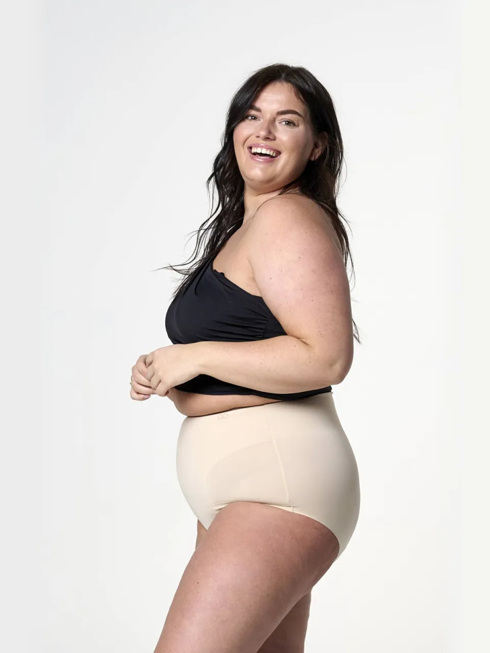 Moodies Undies medium/sterk absorberende corrigerende high waist menstruatieslip beige, foto 2
