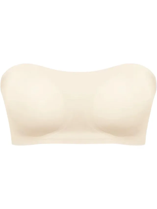 rimmo Strapless naadloze BH dames – push-up bandeau top, comfortabele tube top met verwijderbare padding, antislip ondersteuning & zachte lingerie voor dames - Abrikoos
