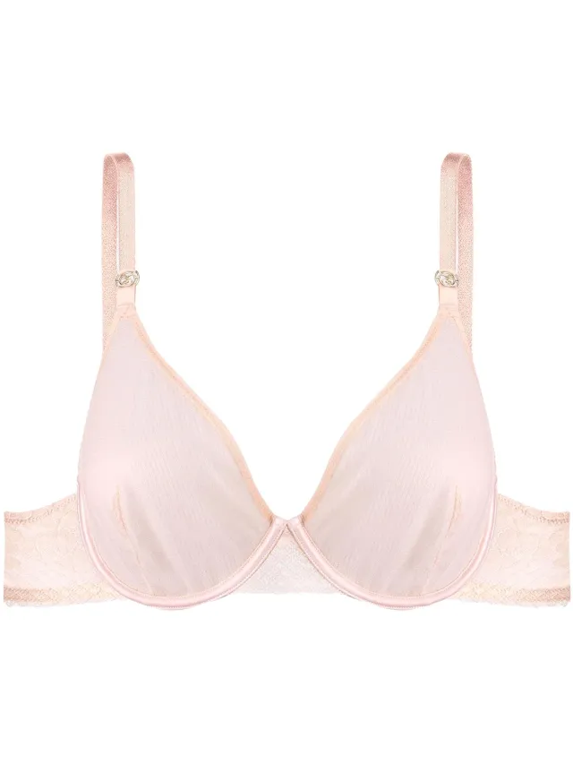 ESOTIQ Nickita - Zachte beha - 70C - Fijne geometrische kant - Brede schouderbanden Beige