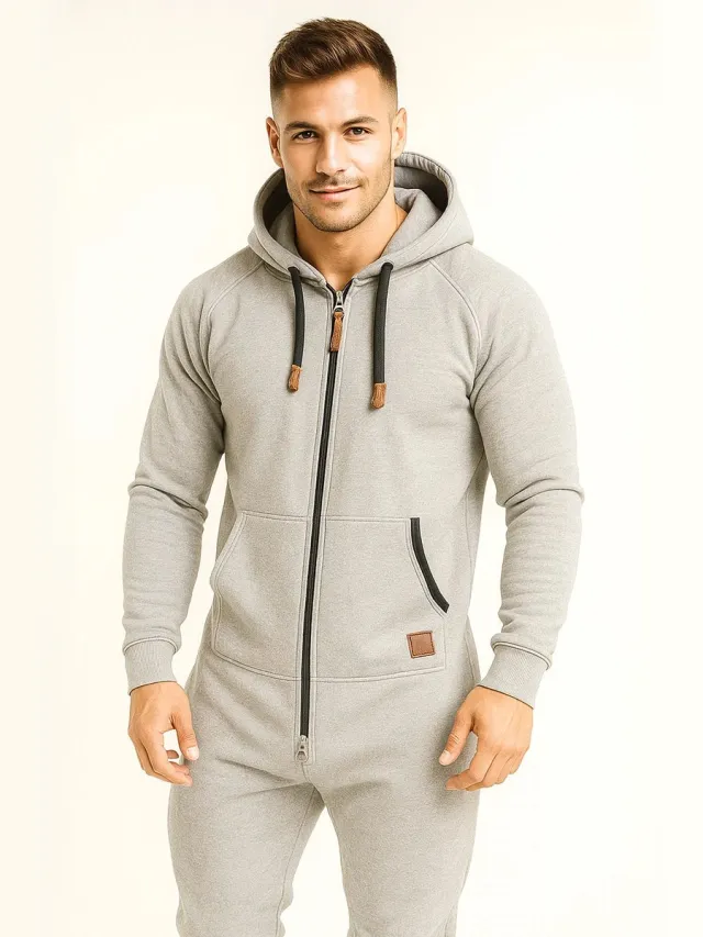 JC Blue Grijze Onesie - Huispak - Onesie mannen - Onesie Vrouwen Grijs