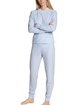 Calida Elegant Dreams Pyjama With Cuff Blauw