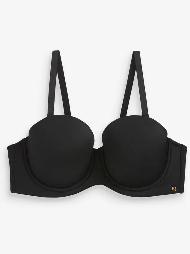 Next Dames - Comfortabele DD+ beha met lichte vulling, zonder schouderbandjes en multiway voor ultiem comfort - Zwart Black
